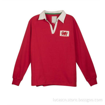 Men's Long Sleeve V Neck Polo Shirt